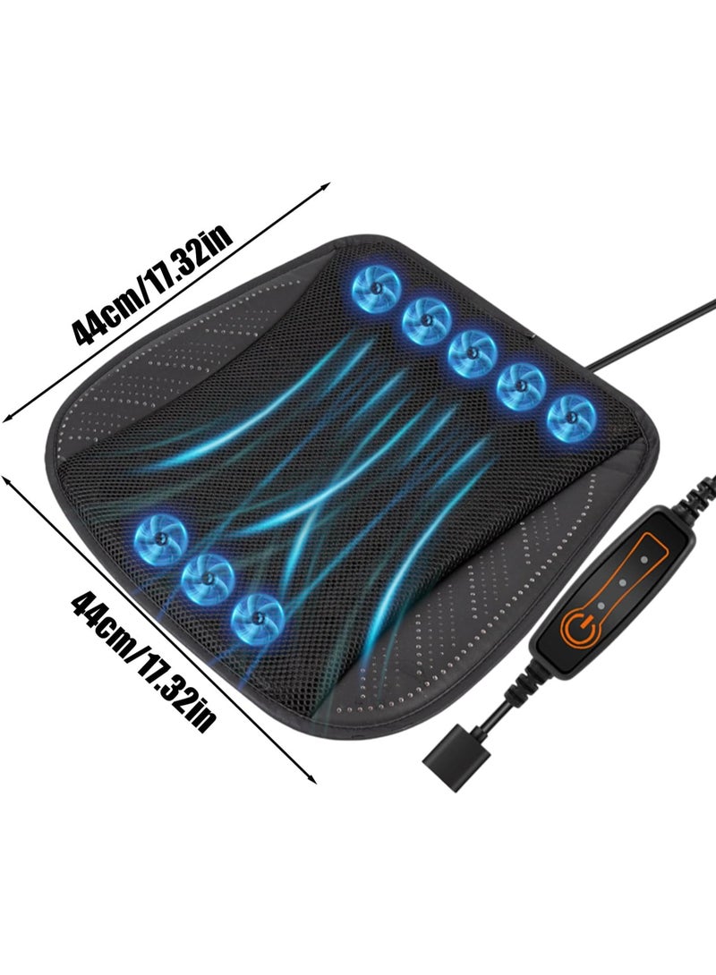 وسادة مقعد تبريد تعمل بمنفذ USB، تصميم مروحة تهوية، أحمر/أسود، 44x44 سم - Image 5