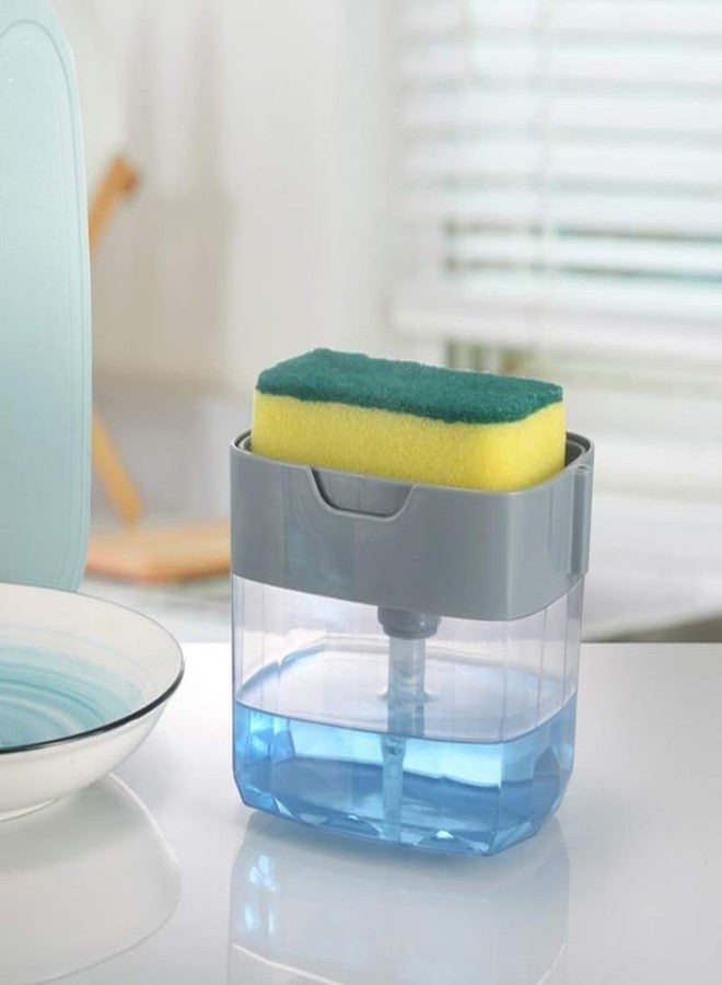 Lapras 𝟏𝟓 𝐘𝐞𝐚𝐫𝐬 𝐖𝐚𝐫𝐫𝐚𝐧𝐭𝐲 2-in-1 Soap Dispenser with Sponge Holder – Kitchen Sink Organizer for Dishwashing | Press Pump Dish Soap Box with Sponge Caddy, Leakproof Compact Countertop - Image 3