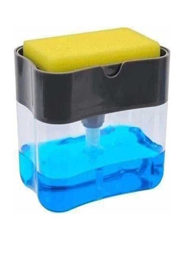 Lapras 𝟏𝟓 𝐘𝐞𝐚𝐫𝐬 𝐖𝐚𝐫𝐫𝐚𝐧𝐭𝐲 2-in-1 Soap Dispenser with Sponge Holder – Kitchen Sink Organizer for Dishwashing | Press Pump Dish Soap Box with Sponge Caddy, Leakproof Compact Countertop - Image 2