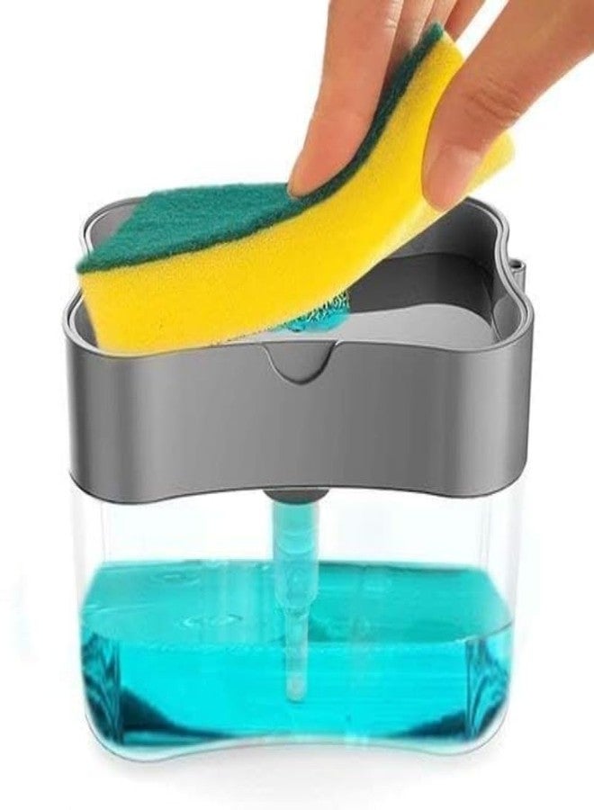 Lapras 𝟏𝟓 𝐘𝐞𝐚𝐫𝐬 𝐖𝐚𝐫𝐫𝐚𝐧𝐭𝐲 2-in-1 Soap Dispenser with Sponge Holder – Kitchen Sink Organizer for Dishwashing | Press Pump Dish Soap Box with Sponge Caddy, Leakproof Compact Countertop - Image 1
