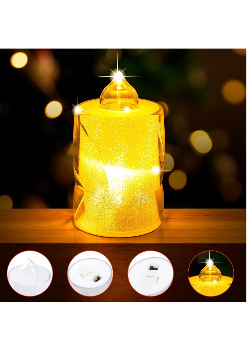 Excefore Flameless Tealight Candles, 12 Pcs LED Candles Battery Operated, Flameless Votive Candles Electric Candle for Weddings Room Birthday Party Decorations (Warm Yellow, 2“x H2.3”)  - Image 3