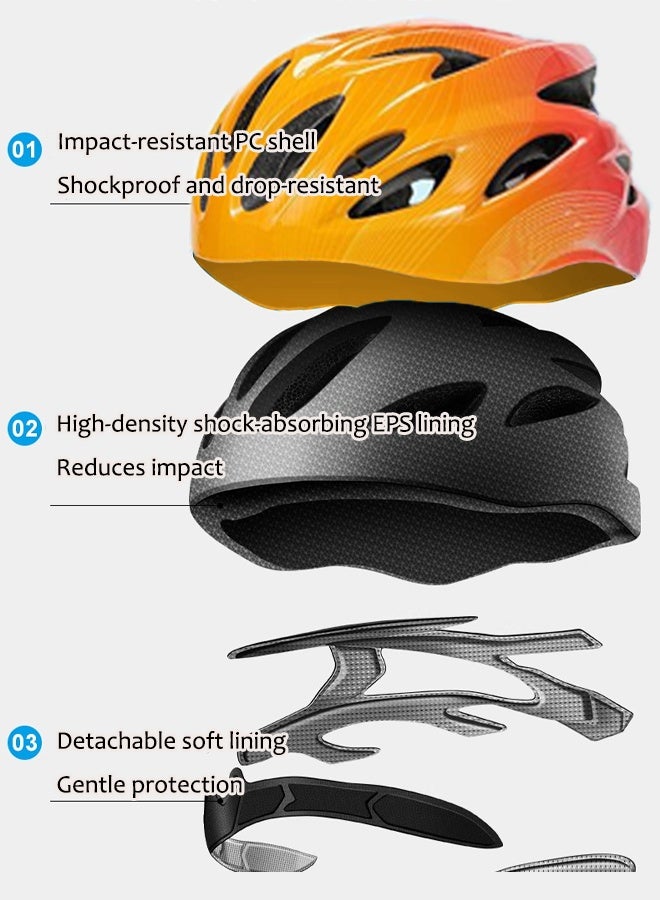 Aissiora Children's Helmet Cycling Helmet Children's Cycling Protective Gear Bicycle Helmet Shock-Absorbing and Impact-Resistant Removable Lining Adjustable Head Circumference Unisex Suitable for Roller Skating, Skateboarding, and Cycling Enthusiasts - Image 3