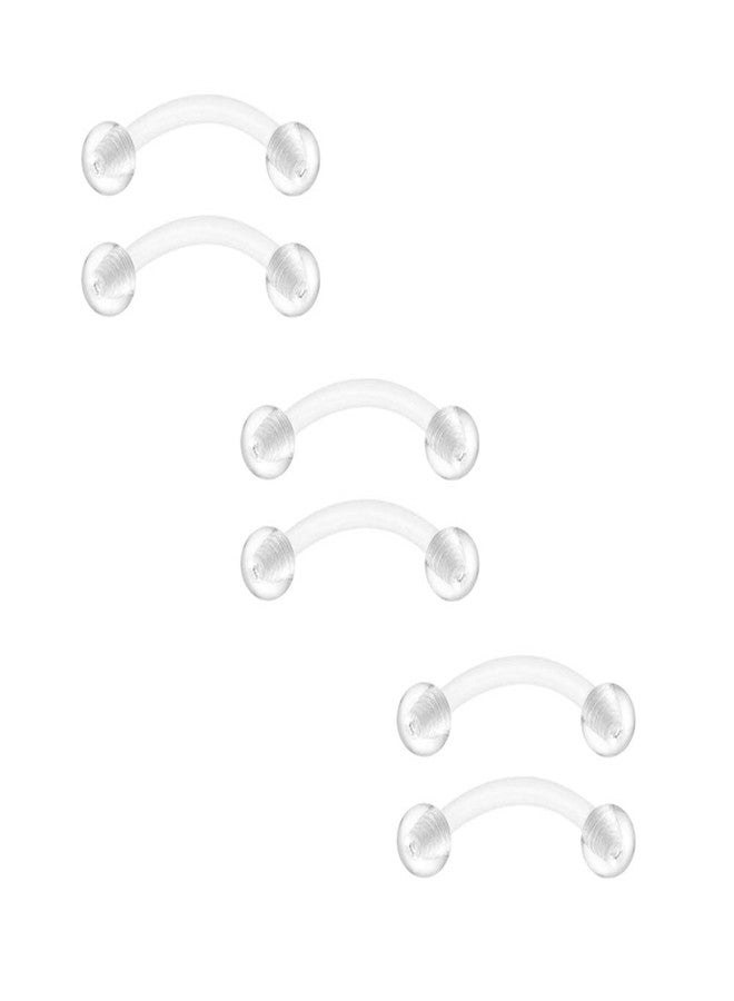 FECTAS Retainers for Cartilage Helix Daith Tragus Earrins Nose Lip Eyebrow Rings Clear Bioflex 16G 5/16" - Image 4