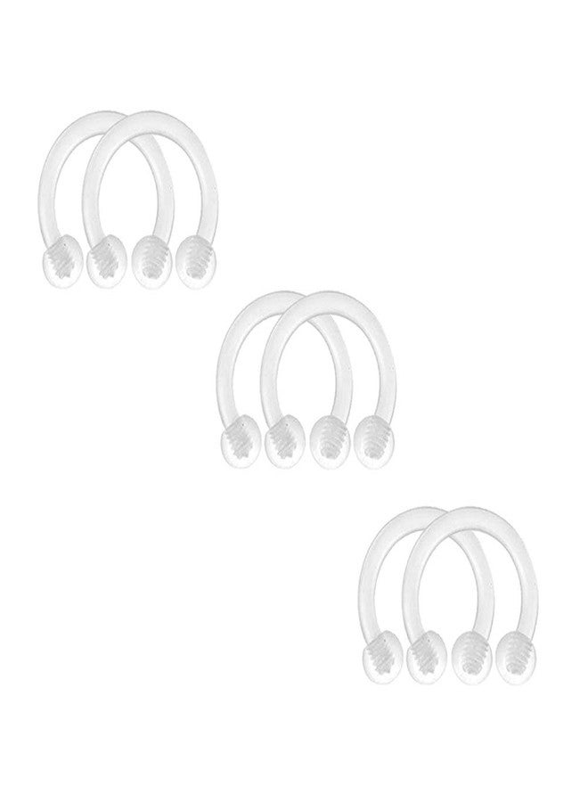 FECTAS Retainers for Cartilage Helix Daith Tragus Earrins Nose Lip Eyebrow Rings Clear Bioflex 16G 5/16" - Image 3
