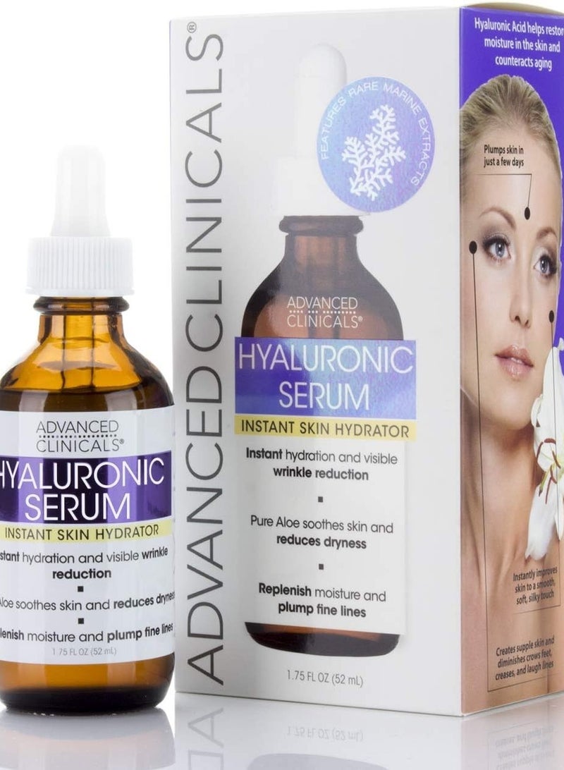 Advanced Clinicals Hyaluronic Serum Instant Skin Hydrator 1.75 fl oz 52 ml - Image 2
