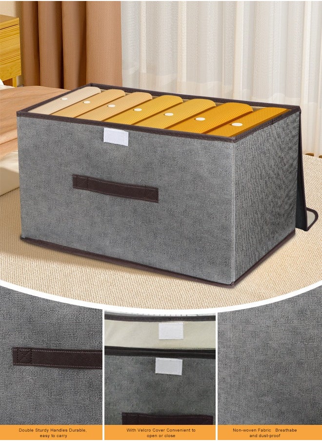 HomarKet 4PCS Foldable Storage Bin with Lid Collapsible Cube Box Organizer Container for Home Office Closet Toys Clothes Linen Sundries  - Image 5
