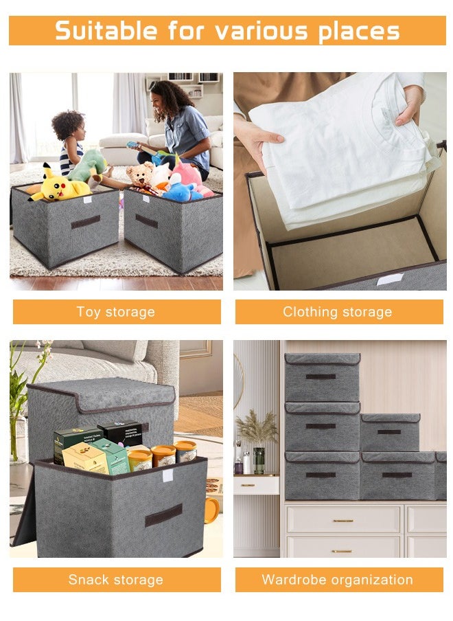 HomarKet 4PCS Foldable Storage Bin with Lid Collapsible Cube Box Organizer Container for Home Office Closet Toys Clothes Linen Sundries  - Image 2