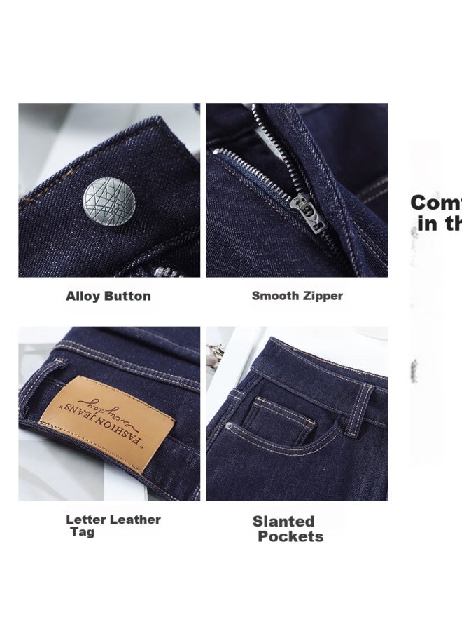 Liberal Ziyouxi Wide-leg Jeans For Women, Autumn And Winter New Style, Loose-fitting For Pee Figures, High-waisted, Draping Denim Blue Straight-leg Pants - Image 3