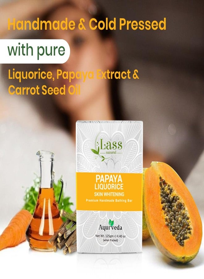 Lass Natural Alphanso Mango Bath Soap | Natural Handmade Bathing Bar for Soft and Youthful Skin, 125gm x 3 - (Pack of 3) - Image 3