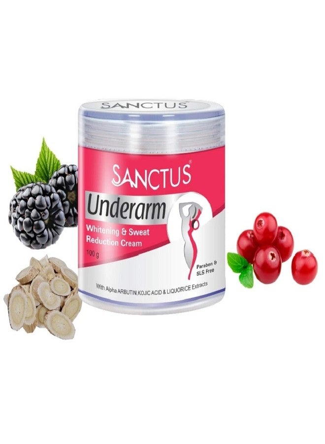 SANCTUS Underarm Treatment Kit - Underarm Whitening, Sweat Reduction Cream and Exfoliator for Women (100 gm) - Image 2