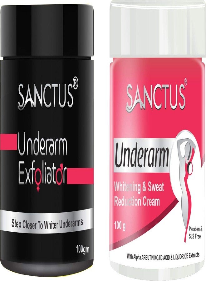SANCTUS Underarm Treatment Kit - Underarm Whitening, Sweat Reduction Cream and Exfoliator for Women (100 gm) - Image 1