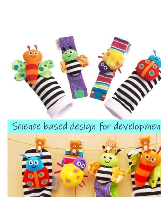 🍼 طقم ألعاب للرضع (شرابات + أساور) عالي الجودة | ٨ قطع 👶 لتنمية الحواس | ناعم وآمن | هدية مثالية للمواليد - Image 4