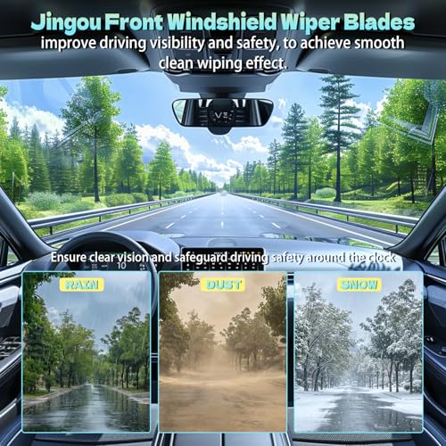 JINGOU 18''+18'' Front Windshield Wiper Blades Compatible with 2000-2011 Ford Ranger 2006-2011 Chevrolet HHR OEM QUALITY Premium All-Season Automotive Replacement Wipers (Pack of 2) - Image 4