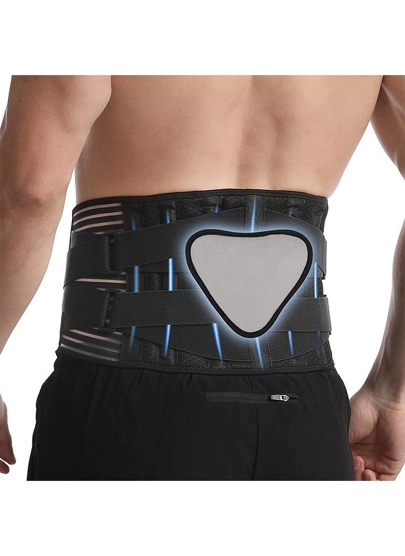 YQbest Sports Fitness Belt Dual Pressure Back Protection Belt Sports Elastic Belt Steel Plate Back Support Belt XL Size 115-140cm  - Image 1