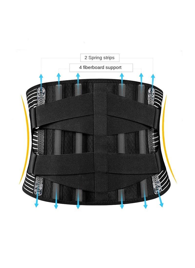 YQbest Sports Fitness Belt Dual Pressure Back Protection Belt Sports Elastic Belt Steel Plate Back Support Belt XL Size 115-140cm  - Image 5