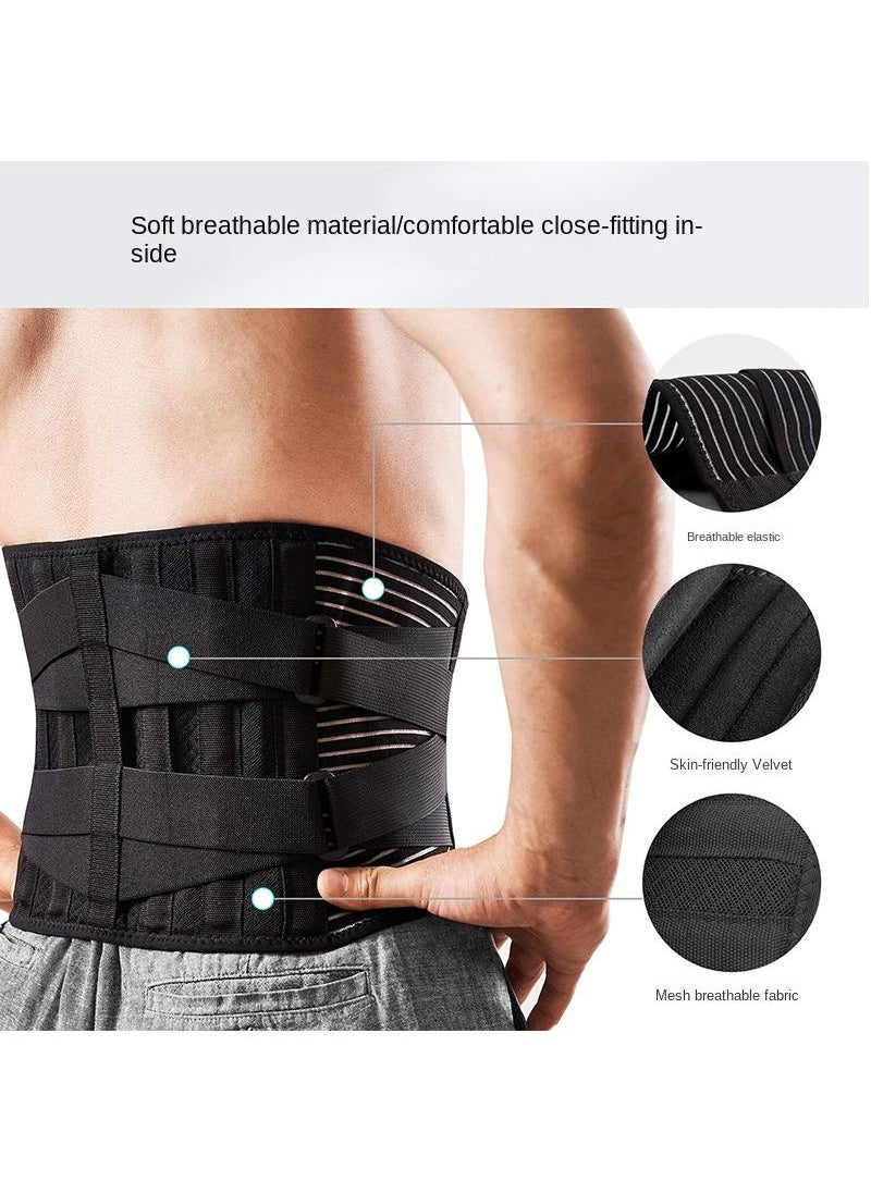 YQbest Sports Fitness Belt Dual Pressure Back Protection Belt Sports Elastic Belt Steel Plate Back Support Belt XL Size 115-140cm  - Image 2