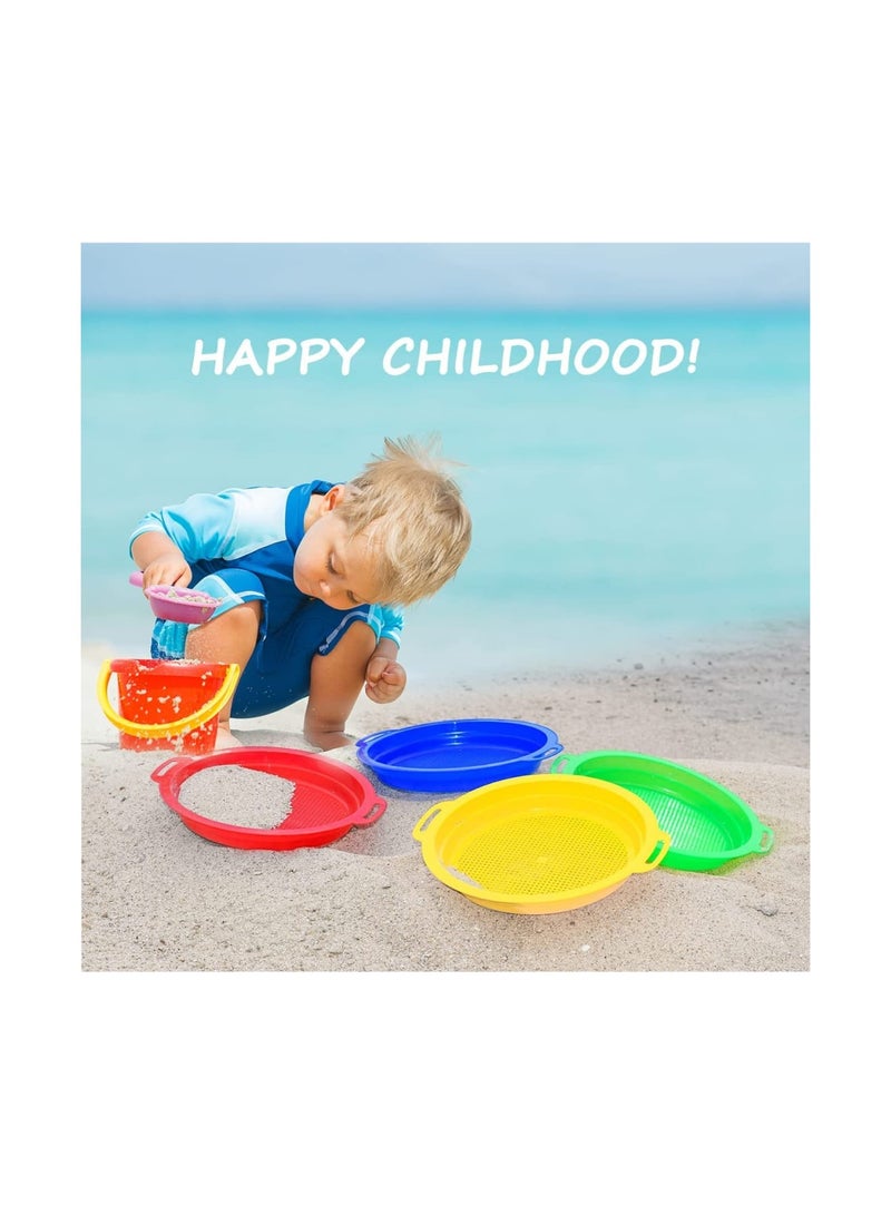 Zikra Beach Sand Sifter, Plastic Beach Toys Sifter for Children Backyard Park Seashell Collecting Tools, 4Pcs - Image 3