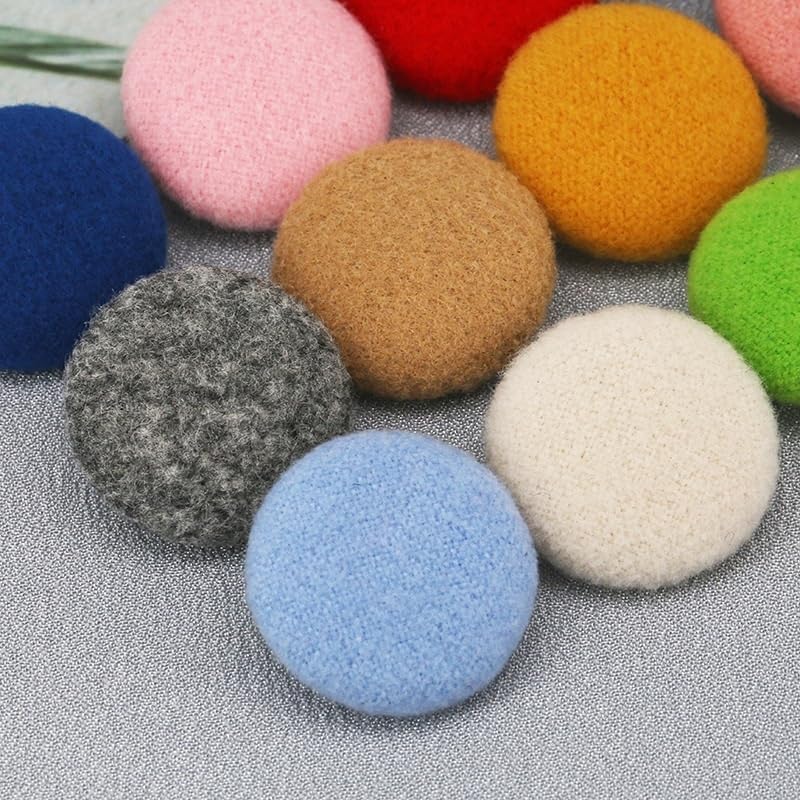 10pcs Fabric Cloth Buttons with Metal Shank, Round Sewing Buttons for Jacket Coat Shirt Suits Bridal(Wine Red,20mm) - Image 3