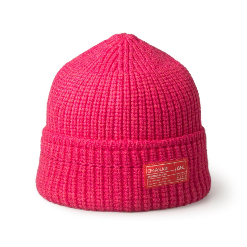 CHOK.LIDS Chunky Trawler Beanie Everyday Watch Hat Roll up Edge Skullcap Waffle Cuff Fisherman Beanie for Men Women (Punch Pink) - Image 2