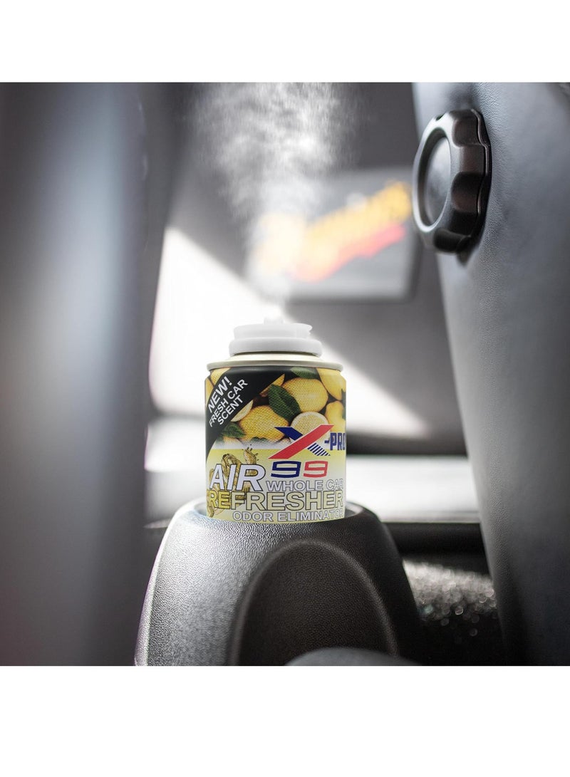 X Pro 99 X-PRO 99 Whole Car Air Refresher Odor Eliminator Lemon Scent 200ml (5 PCS) Car AC Cleaner Spray Interior Deodorizer Air Conditioning Vent Freshener Smoke Odor Remover Pet Smell Eliminator Long Lasting Fragrance Cabin Air Refresh Treatment Pack - Image 2