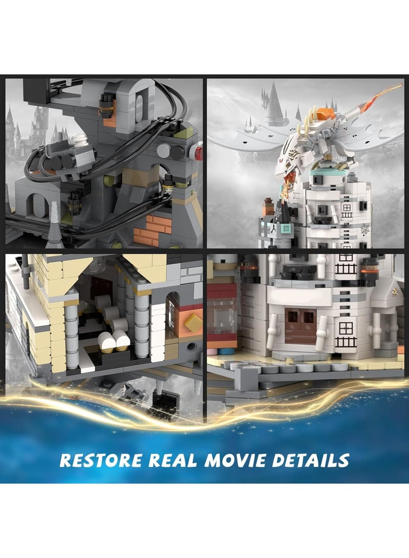 SOLARAE مجموعة بناء بنك جريingotts من قلعة هاري بوتر، 1056 قطعة، نموذج معمارية زقاق دياغون، مجموعة عرض، هدية أفكار لعبة بناء للبالغين والأطفال - Image 3