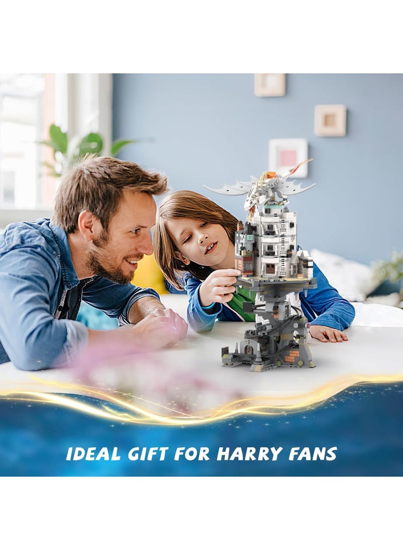 SOLARAE مجموعة بناء بنك جريingotts من قلعة هاري بوتر، 1056 قطعة، نموذج معمارية زقاق دياغون، مجموعة عرض، هدية أفكار لعبة بناء للبالغين والأطفال - Image 4