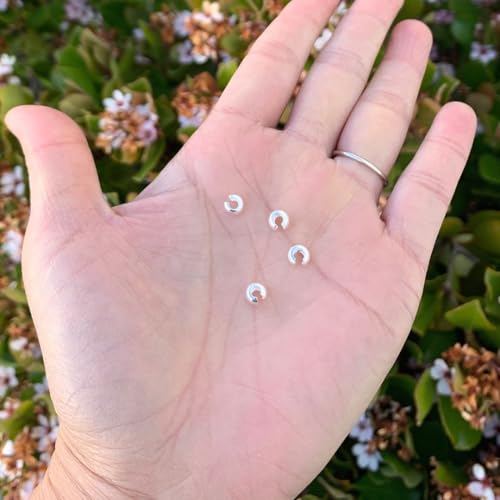 Adabele 200pcs Crimp Bead Knot Cover End Caps 5mm (0.2 Inch) Crimp Cover Sterling Silver Plated Copper Brass for DIY Craft Jewelry Making CF9-5 - Image 2