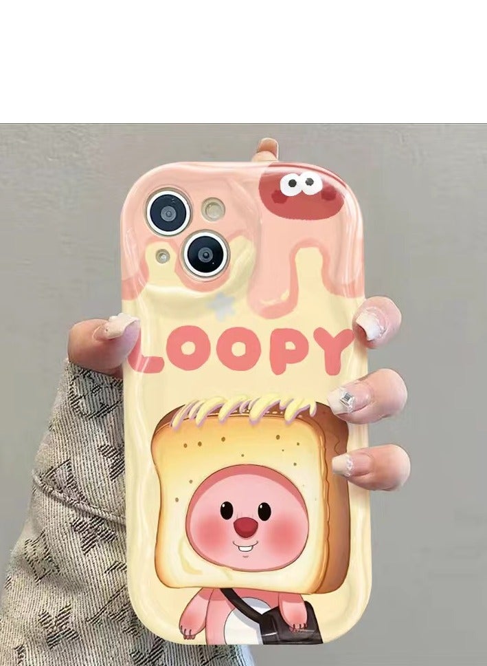 NIBEMINENT Toast Beaver Protective TPU Case Cover For iPhone 15 Pro, Cream White