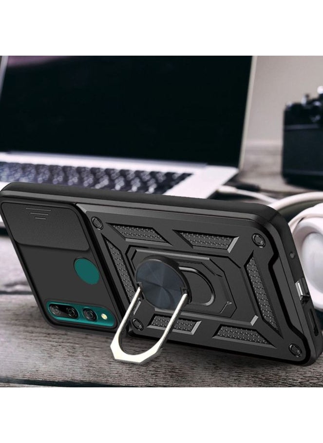 Generic huawei y9 prime Shield Full Protection Case With Metal Ring &Slide Camera Cover For huawei y9 prime  - Image 3