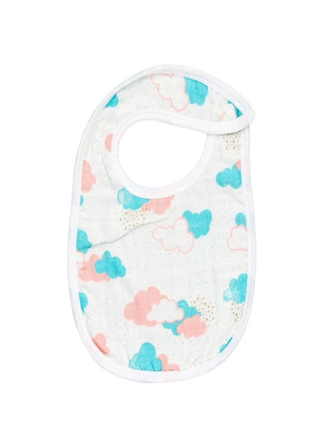 THEONI Organic cotton Muslin Snap Bibs For Newborn Baby (Set of 2) (Miami skies) - Image 2