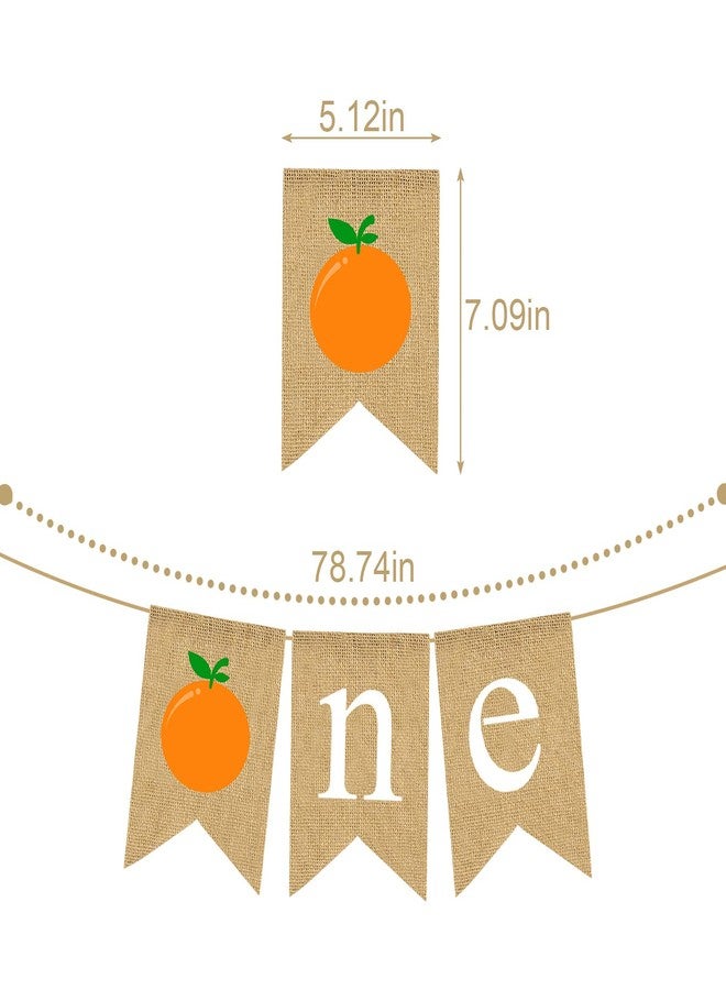 Pudodo Jute Burlap Clementine One Highchair Banner Orange Baby Boy Girl 1st Birthday Party Decoration - Image 4