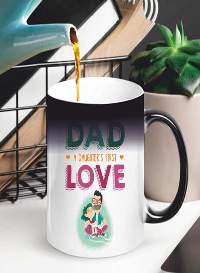 Funky Store Fathers Day Magic Coffee Mug, Ceramic, 11OZ, Dad Daughter Love Printed (Multicolour)