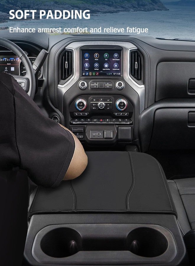 Eaglecover Center Console Cover for Chevy Silverado 1500 Accessories & GMC Sierra 2019-2025, Yukon & Tahoe & Suburban 2021-2025, Vinyl Armrest Middle Console Cover, Bucket Seat Only, Scratchproof - Image 3
