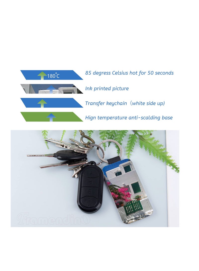 8 Pcs Sublimation Keychains Blank, PU Leather Sublimation Keychains, Perfect for Pendant Ornament Making, DIY Craft - Image 5