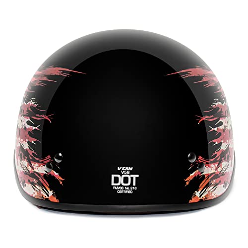 VCAN Cruiser Half Face Motorcycle Helmet with Drop-Down Sun Visor, Removable Peak and Quick Release Buckle - Image 4