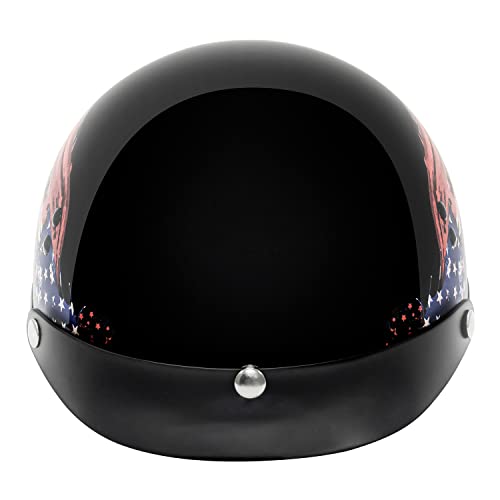 VCAN Cruiser Half Face Motorcycle Helmet with Drop-Down Sun Visor, Removable Peak and Quick Release Buckle - Image 5