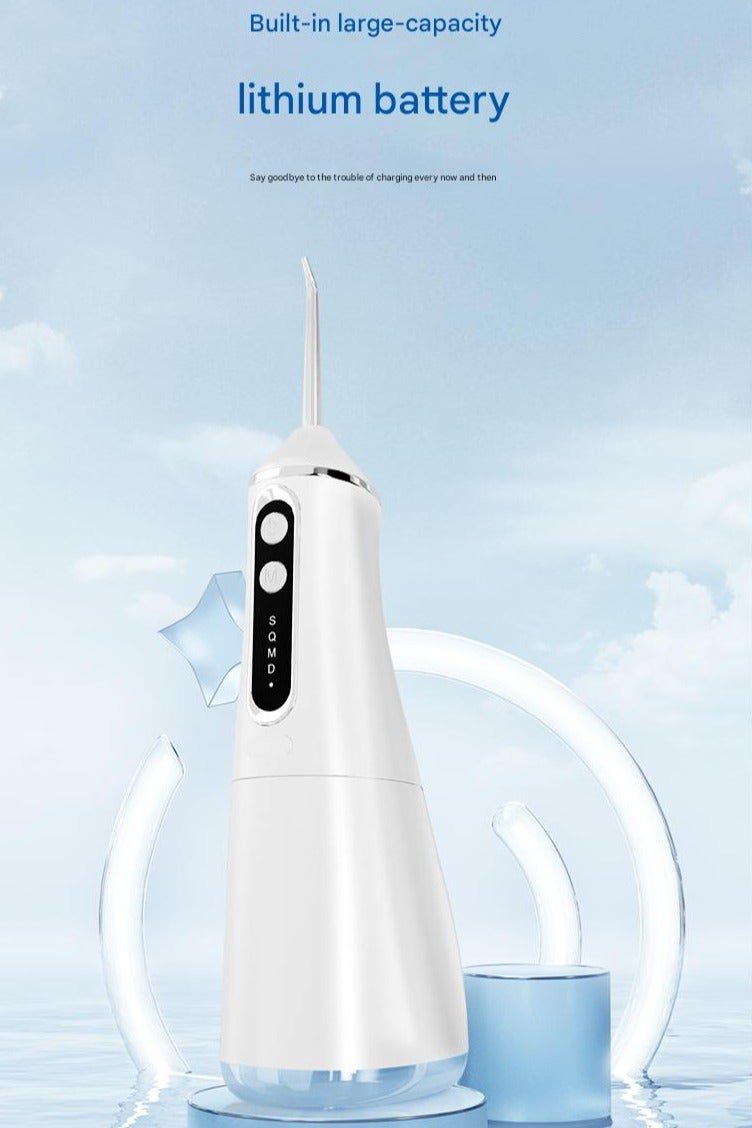 مونستون كرييشونز Dental Irrigator White Cordless Water Dental Flosser  500 ml – Portable Oral Irrigator for Teeth u0026 Braces, 5 Modes, Rechargeable, IPX7 Waterproof Teeth Cleaner for Home u0026 Travel - Image 4