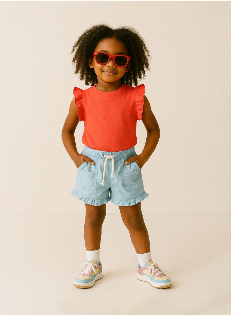 مينوتي توب مراهقات بدون أكمام بكشكش على الأكتاف - Image 1