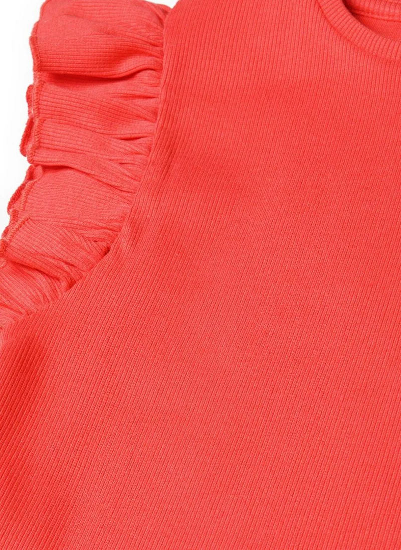 MINOTI Teen Girls Sleeveless Top with Ruffle Shoulders