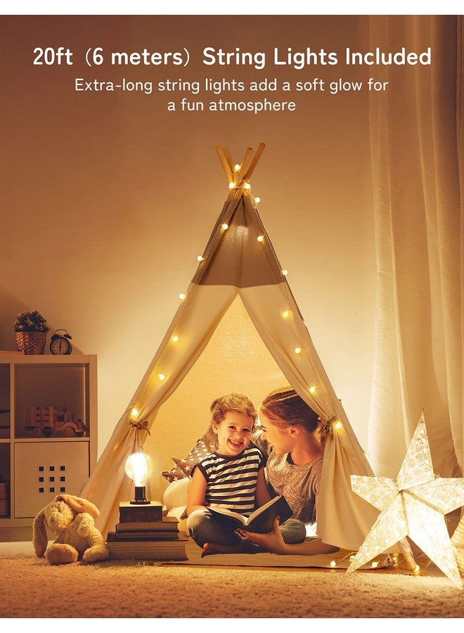 besrey  Teepee Tent For Kids With Light & Mat Kids Tents Indoor Play Tent Playhouse Toddler Teepee 100% Cotton Tee Pee Tents For Kids Indoor Kids Teepee Children Room Tent - Image 2