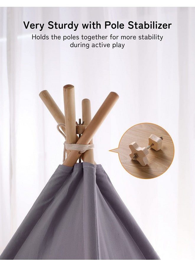 besrey  Teepee Tent For Kids With Light & Mat Kids Tents Indoor Play Tent Playhouse Toddler Teepee 100% Cotton Tee Pee Tents For Kids Indoor Kids Teepee Children Room Tent - Image 4
