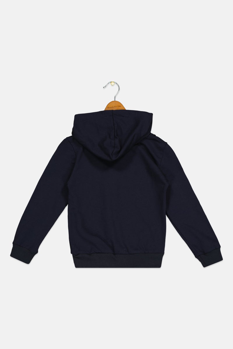 MARVEL Toddlers Boy Graphic Print Long Sleeve Hoodie, Navy - Image 2