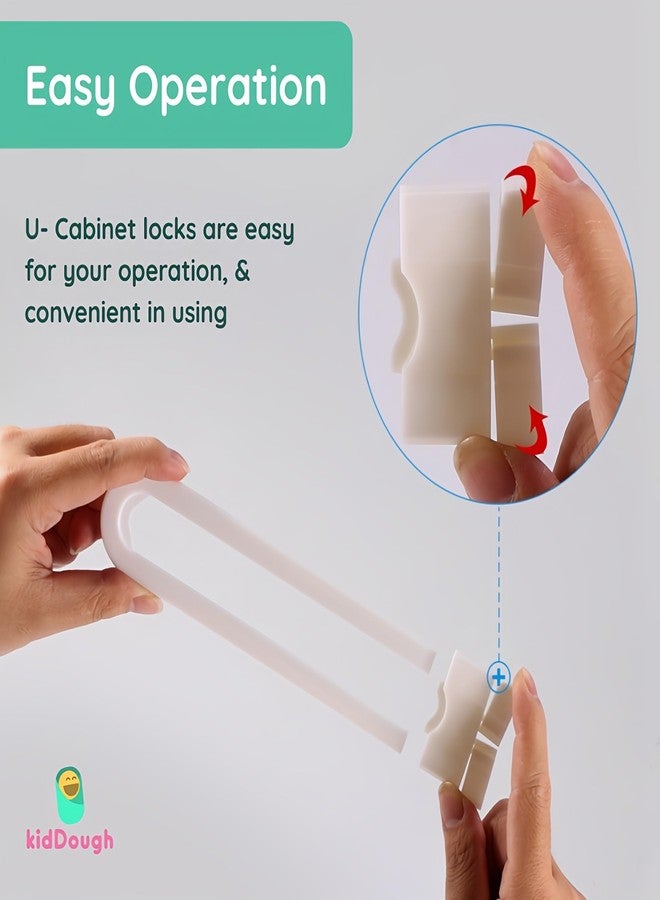 Kiddough U Shape Baby Safety Security Cupboard, Drawer, Cabinet Lock for Child, Infant & Kids (Pack of 2) - Image 5