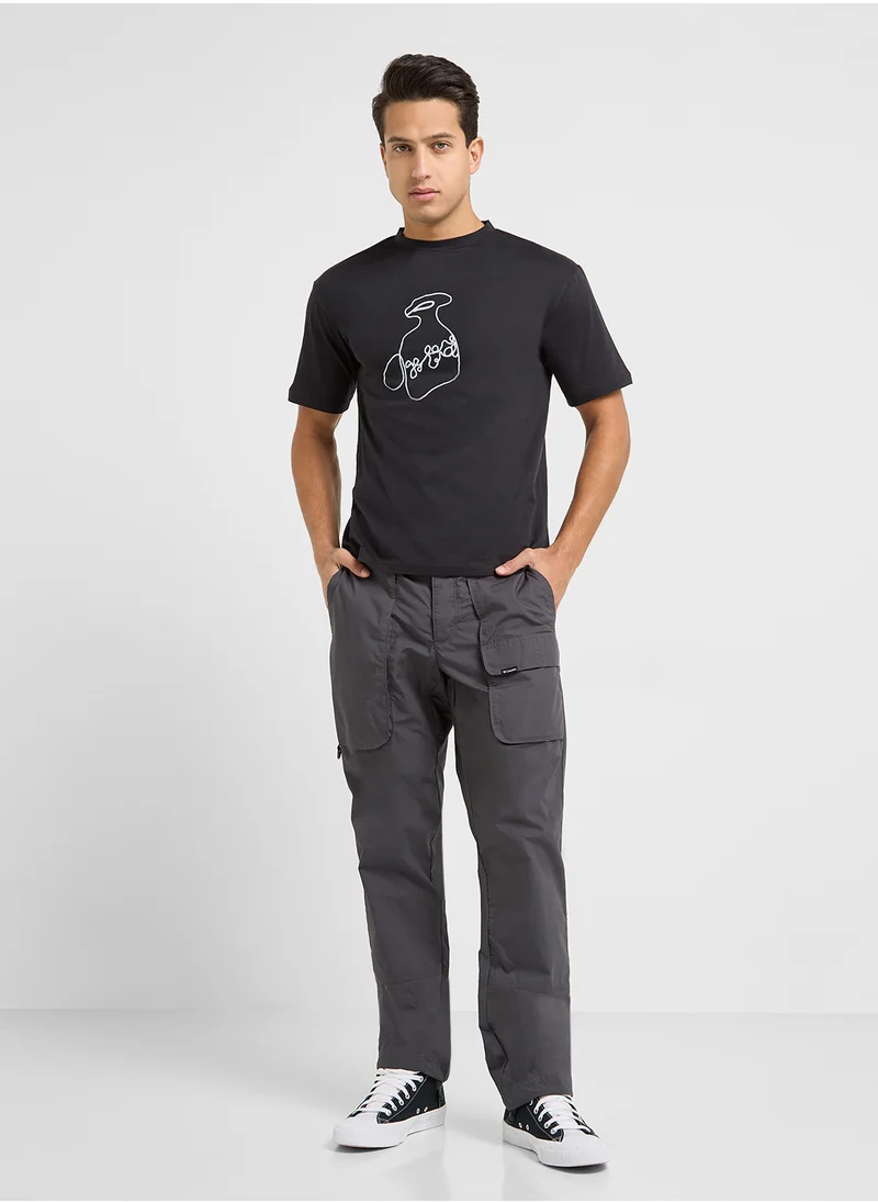 سفنتي فايف Graphic Oversized T-Shirt