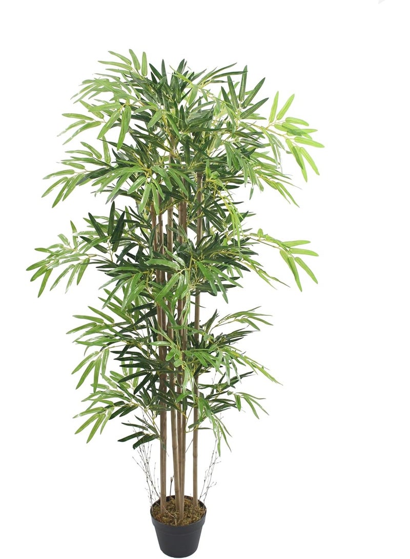 ماركولو شجرة خيزران اصطناعية من ماركولو، 150 سم، خضراء، نبات صناعي مزروع في أصيص، نباتات زينة داخلية، أوراق واقعية نابضة بالحياة - Image 1