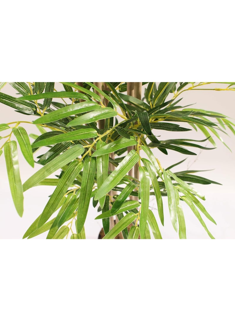 ماركولو شجرة خيزران اصطناعية من ماركولو، 150 سم، خضراء، نبات صناعي مزروع في أصيص، نباتات زينة داخلية، أوراق واقعية نابضة بالحياة - Image 3