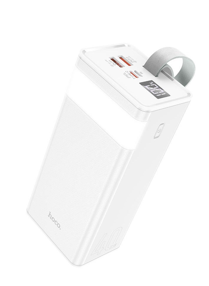Hoco J111C - Smart Charge PD30W Power Bank(40000Mah) (40000Mah - 5V -2A), Compatible with Apple iPhone Samsung Xiaomi Oppo Huawei - White - Image 1