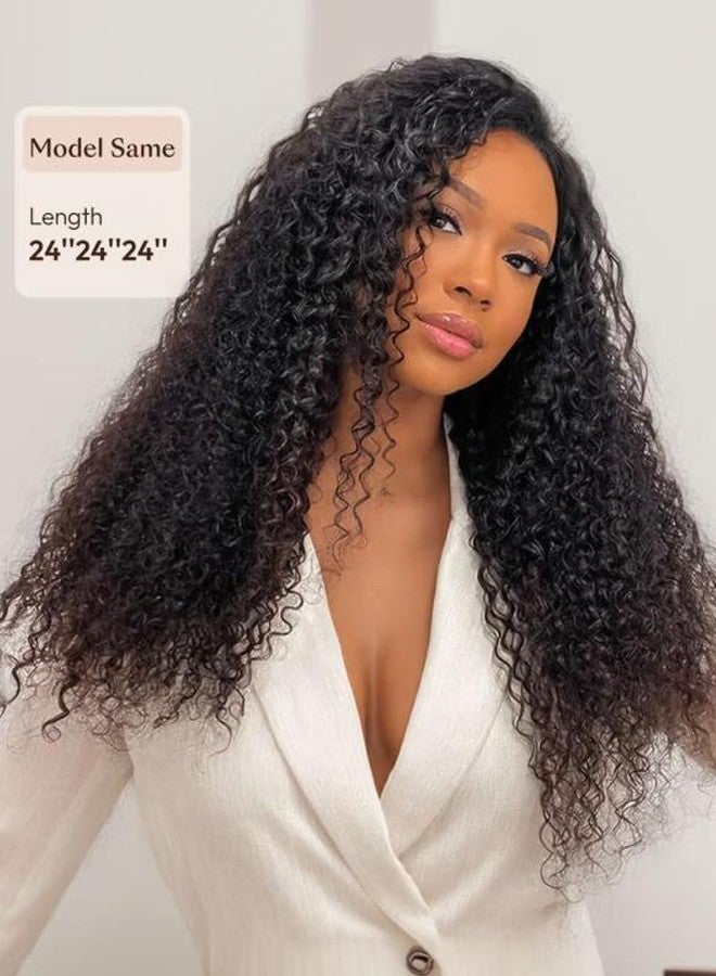 UNICE Human Hair Bundles Curly 12 14 16 inch 100% Unprocessed Malaysian Virgin Weave 3 Bundle Real Natural Black Human Hair Extensions 1B Natural Black Color for Women - Image 2