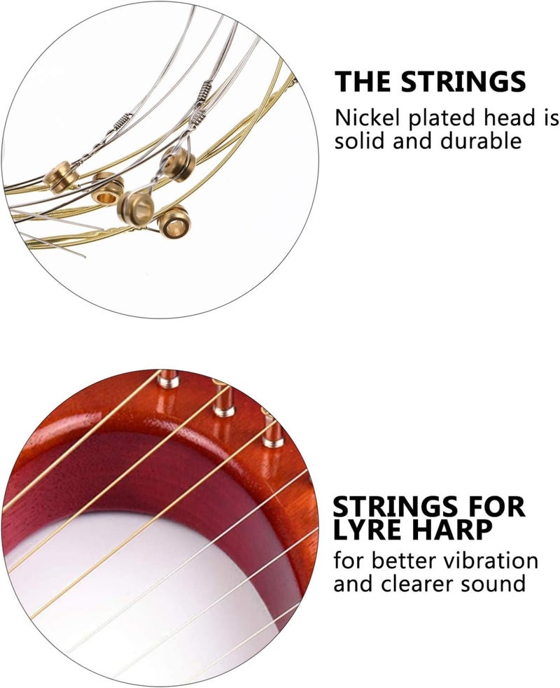 klarako 7pcs Lyre Harp String Replacement Metal Lya String Musical Instrument Accessories for Lyre Harp Harpsichord Dulcimer Zither Stringed Instrument - Image 4