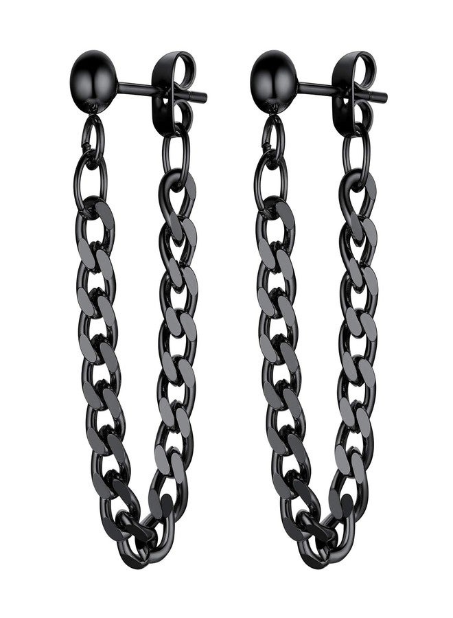 PROSTEEL Kpop Black Earrings Men Women Teen Boys Stainless Steel Chain Earring Cool Earings Mens Dangle Earrings - Image 1